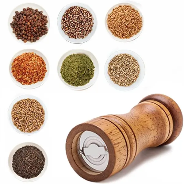 Manual Pepper Grinder Oak Wood Salt And Pepper Mill