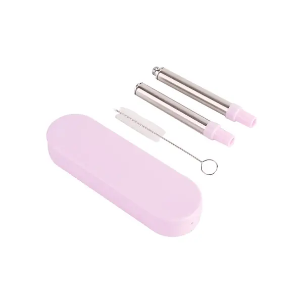 Collapsible Telescopic Straw Set In Case