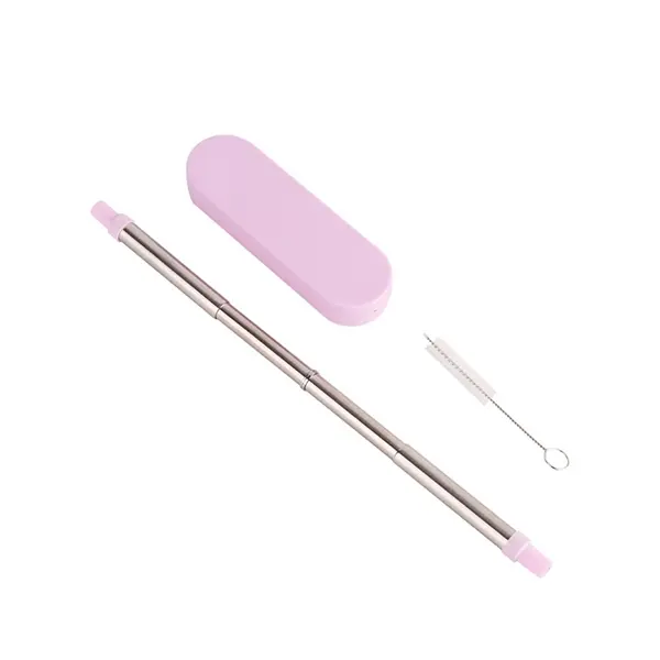 Collapsible Telescopic Straw Set In Case
