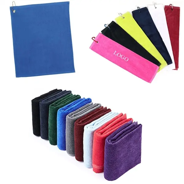 Golf Towel With Metal Grommet and Clip