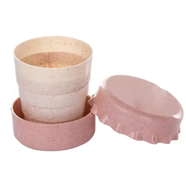 4oz Wheat Straw Foldable Collapsible Cup Bottle