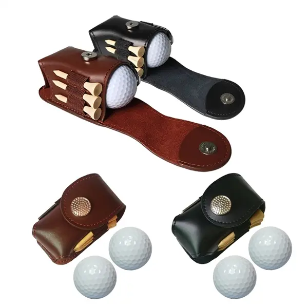 Leather Golf Set Holder Pouch