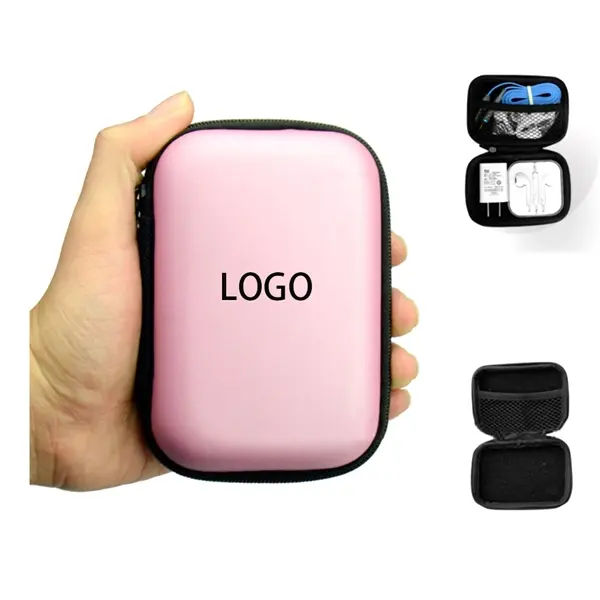 Cute Portable Headset Data Cable Storage Bag Change Zipper