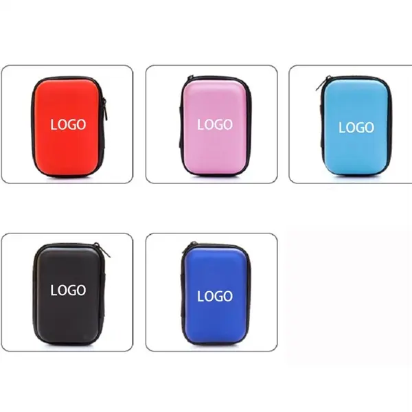 Cute Portable Headset Data Cable Storage Bag Change Zipper