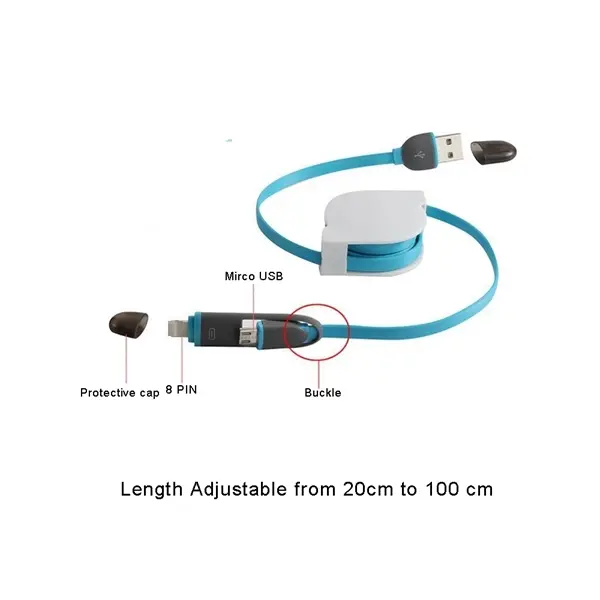 Retractable 2 in 1 Phone Charging Cable