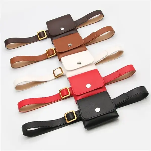 Vintage Leather Multi Pocket Belt Bag Fanny Pack