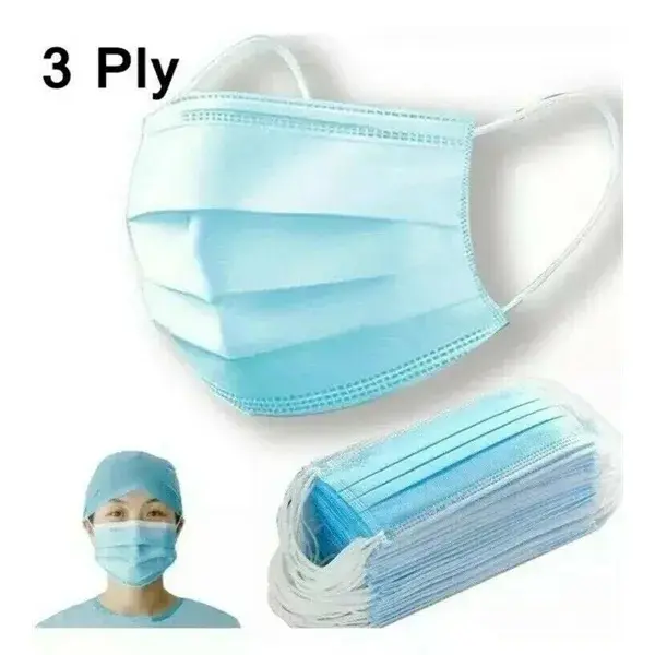Blue Pleated Face Mask for Daily Use