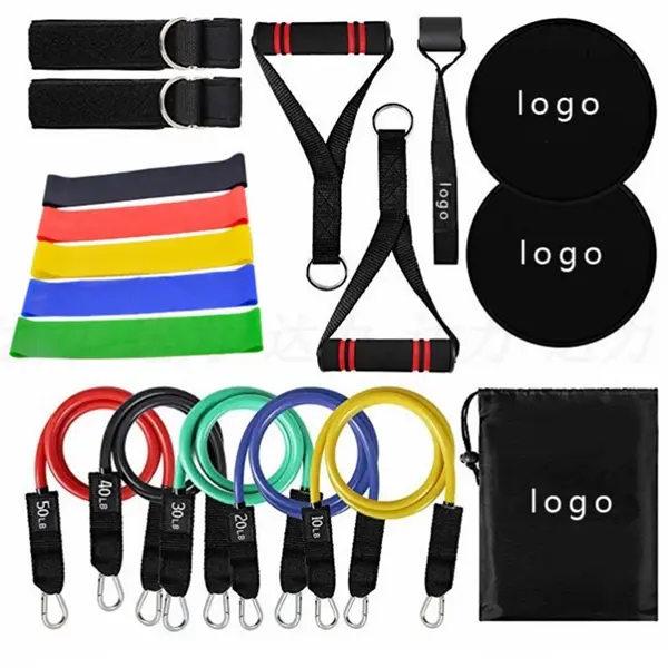 Latex tension rope slide disc resistance band combination
