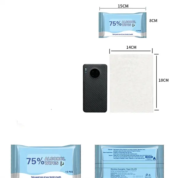 10pcs a bag 75% alcohol wipes