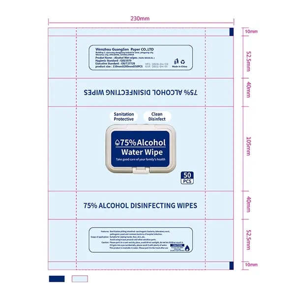 50pcs a bag 75% alcohol wipes