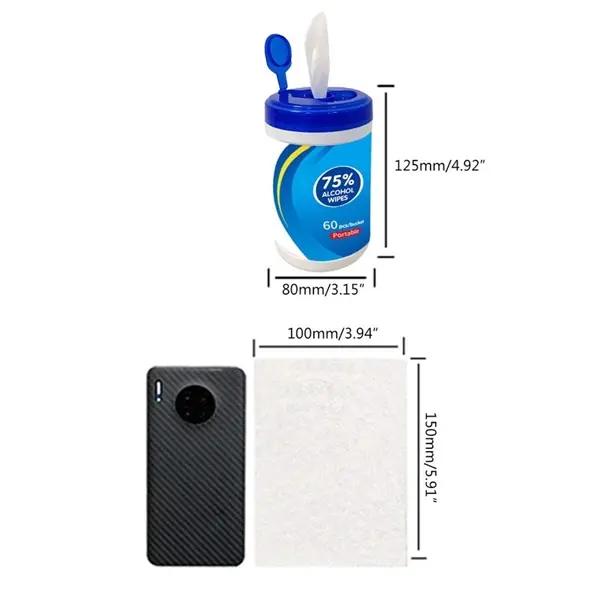 60Pcs 75% Alcohol Wet Wipes Disinfectant