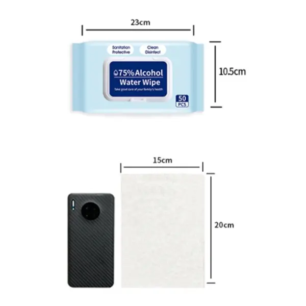 50PCS/Pack Cleanning Wet Wipes - 75% Alcohol