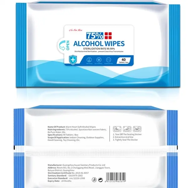 40 PCS 75% Alcohol Wipes