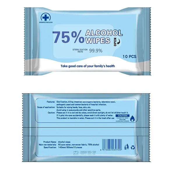 Hand Wipes - 75% Alcohol Sanitizing Wipes 10pcs