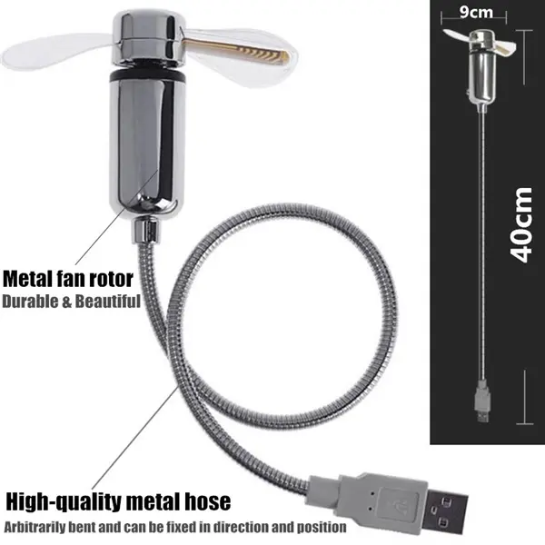 MINI Flexible LED USB Clock Fan