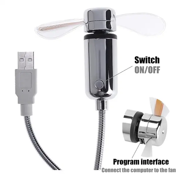 MINI Flexible LED USB Clock Fan