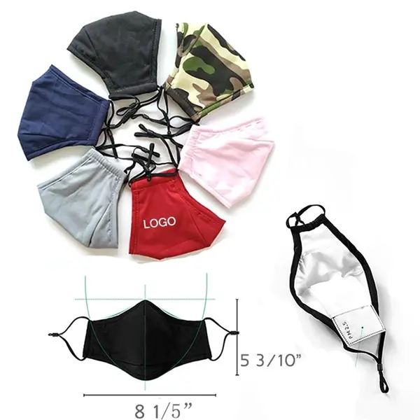 3 layers Cotton Mask With Replaceable 2.5pm Filter Pouch