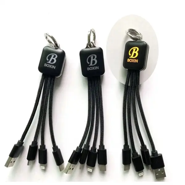 LED Flashing Logo 3 in 1 Charger Cable