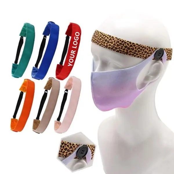 Headband with Face Mask Buttons