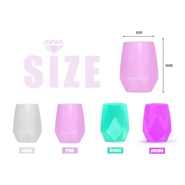 10oz Diamond Silicone Wine Glass