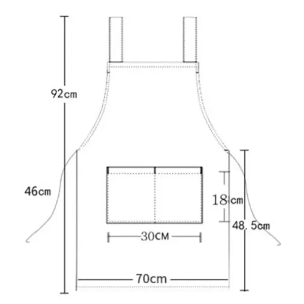 Solid Color Shoulder Strap Apron