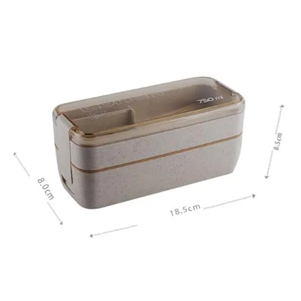 Double layers Wheat Straw Lunch Containers Kit