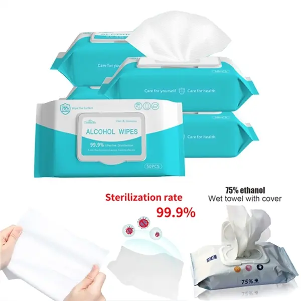 50pcs 75% Alcohol Wet Wipes