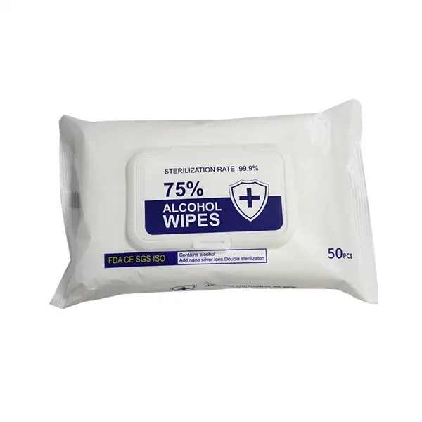 50pcs 75% Alcohol Wet Wipes