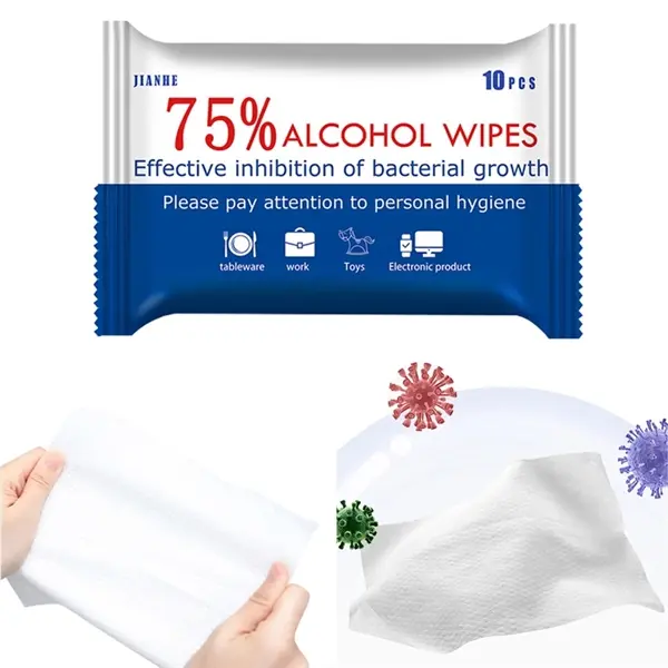 10pcs 75% Alcohol Wet Wipes