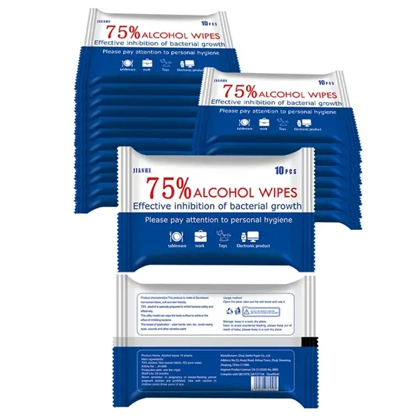 10pcs 75% Alcohol Wet Wipes