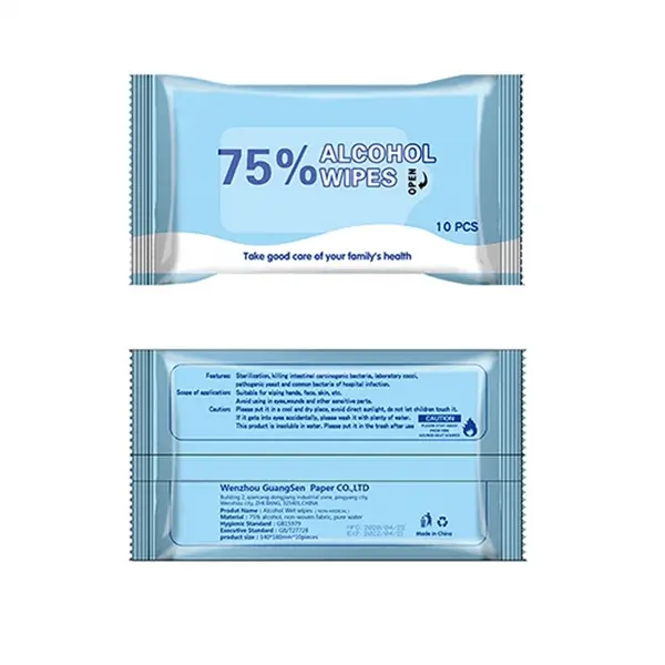 10pcs 75% Alcohol Wet Wipes