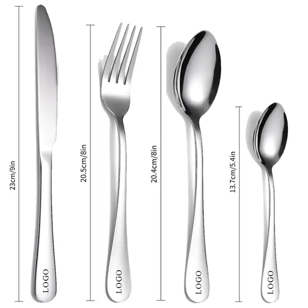 24PCS Stainless Steel Cutlery Knife Spoon Fork Set