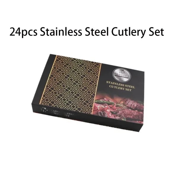 24PCS Stainless Steel Cutlery Knife Spoon Fork Set