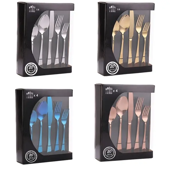 20PCS Stainless Steel Flatware Set Dinnerware Home Kitchen T