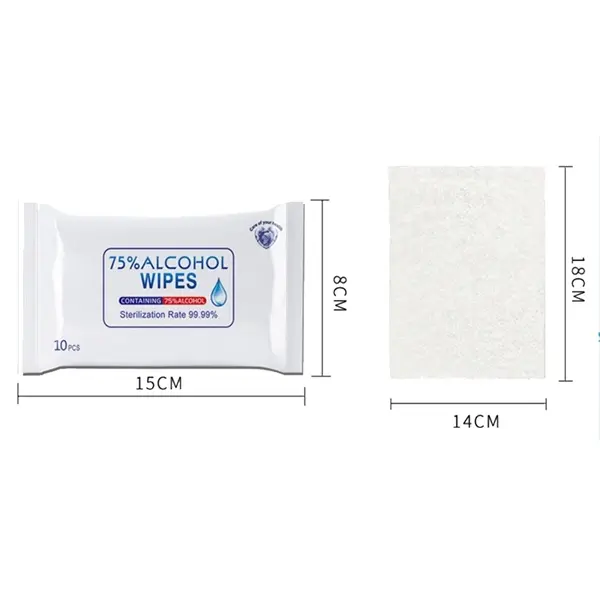10 PCS 75% Alcohol Wipes