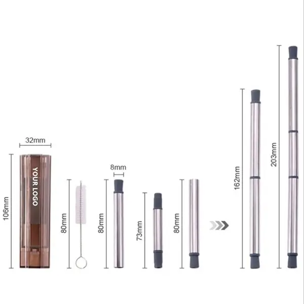 Collapsible Stainless Steel Straw Kit