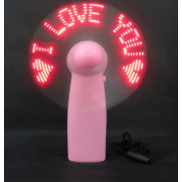 Handheld LED Light Up Glow Fan with Lanyard
