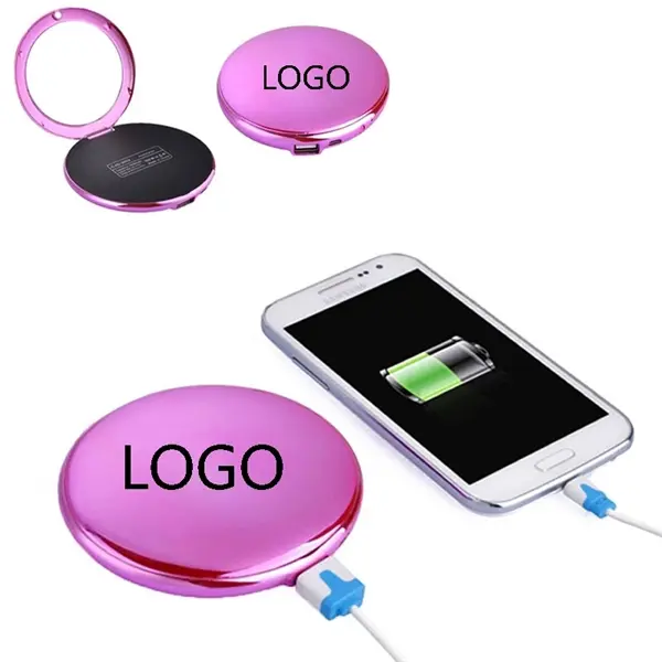 4000mAh Portable Compact Power Bank Charger With Makeup Mirr