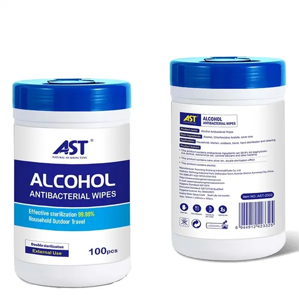 100 PCS 75% Alcohol Wipes In Canister
