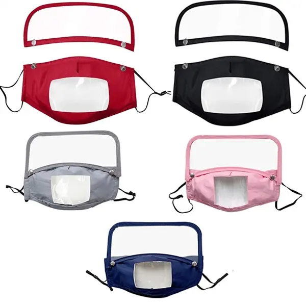 Detachable Cotton Mask Face Bandanas Eye Shield Clear Window