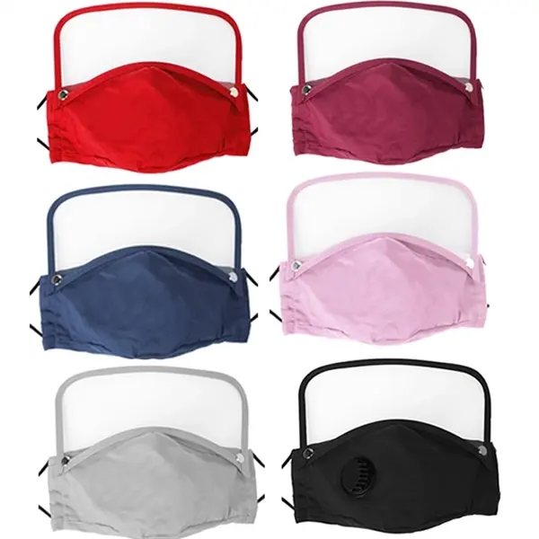 Detachable Cotton Mask Face Shield Clear Window Visible