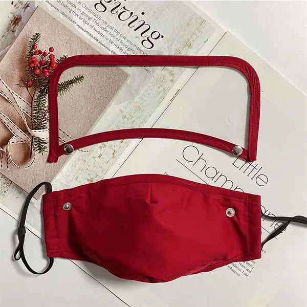 Detachable Kids Cotton Mask Face Shield Clear Window Visible