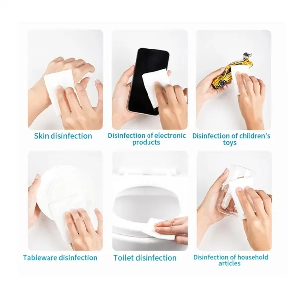 50 Pieces Barrel Vehicle Mini 75% Alcohol Wipes
