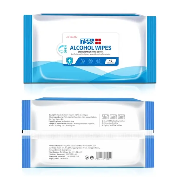 40 Piecesl Mini 75% Alcohol Wipes