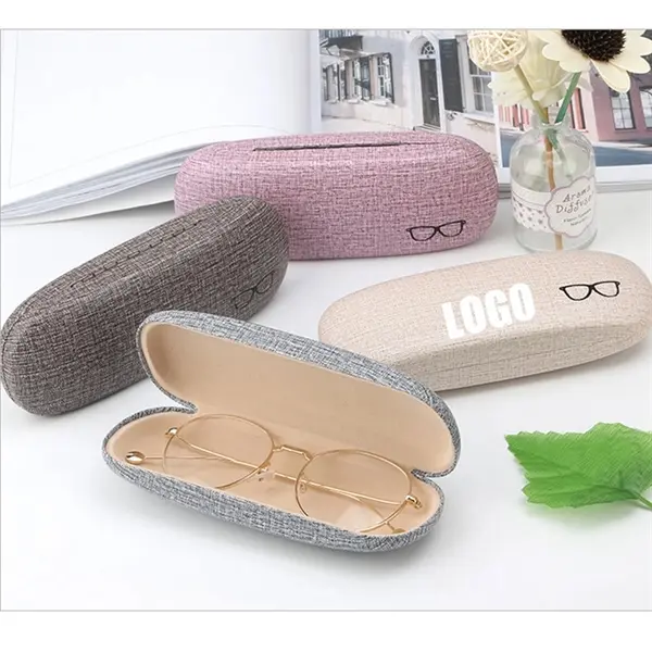 Retro Cloth Pattern Pu Glasses Box Hard Shell Eyeglasses Gla