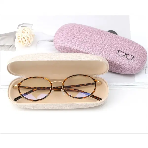 Retro Cloth Pattern Pu Glasses Box Hard Shell Eyeglasses Gla