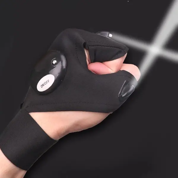 One Hand LED Flashlight Glove Outdoor Fishing Gloves.