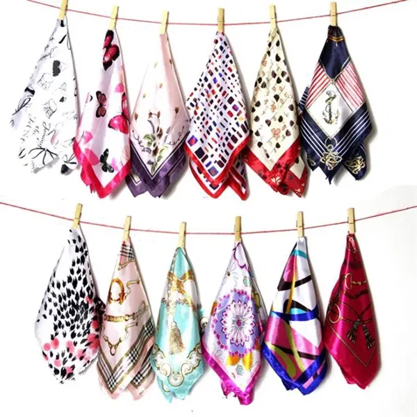 Multifunctional Satin Bandanas Print Head Wrap Scarf Wristba
