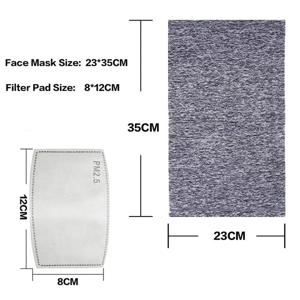 Neck Gaiter Bandana with PM 2.5 Filters