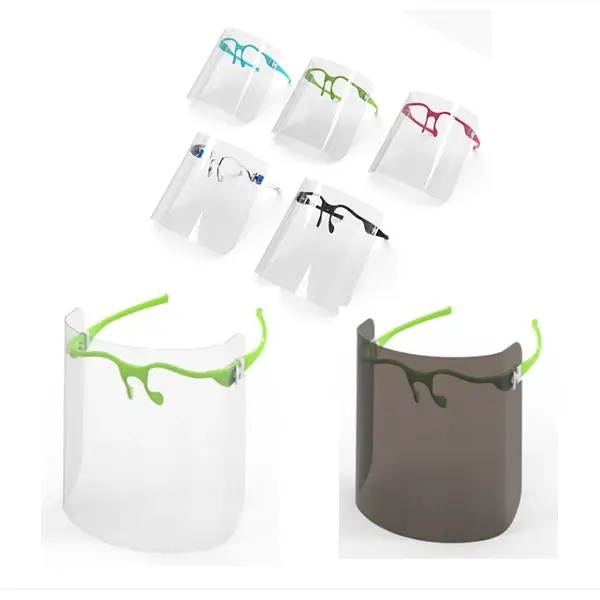 Face Shield With Plastic Glasses Frame Eyeglasses